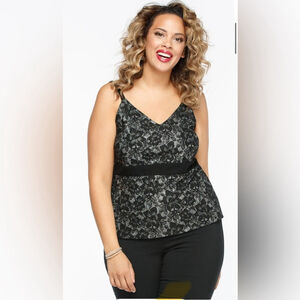 Ricki’s Sleeveless Lace Sparkle Peplum Top Size XXL